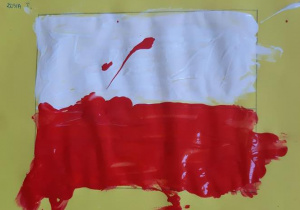 Flaga wykonana przez Zosię.